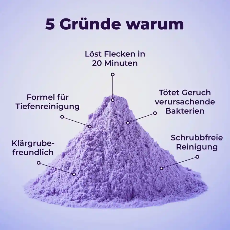 5 Gründe warum FizzClean WC-Reiniger besser ist: Tiefenreinigung, Geruchsbeseitigung, schrubbfreie Reinigung, Klärgrubenfreundlich, 20 Minuten Fleckenentfernung