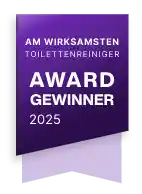 FizzClean Testsieger 2025 - Auszeichnung als bester WC-Reiniger im unabhängigen Toilettenreiniger-Test